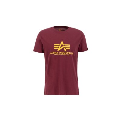 Alpha Industries Herren T-Shirt Basic Logo burgundy XS