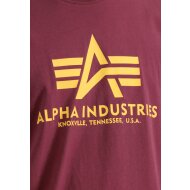 Alpha Industries Herren T-Shirt Basic Logo burgundy XS