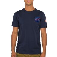 Alpha Industries Herren T-Shirt Space Shuttle NASA rep. blue XS