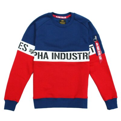 Alpha Industries Herren Sweater AI Stripe new navy/red S