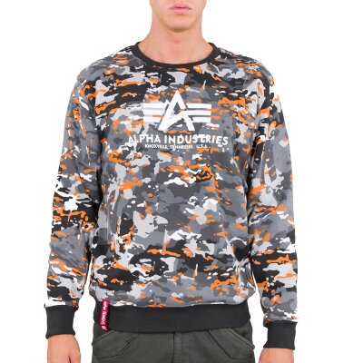 Alpha Industries Herren Sweater AI Stripe black orange camo