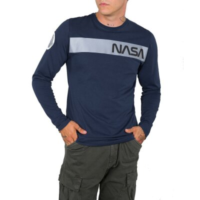 Alpha Industries Herren Longsleeve T-Shirt NASA RS new navy