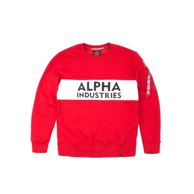 Alpha Industries Herren Sweater Alpha Inlay speed red S