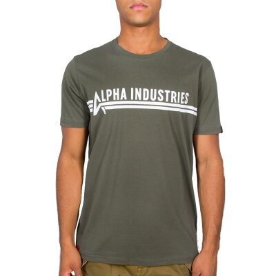 Alpha Industries Herren T-Shirt Schriftzug dark olive XXL