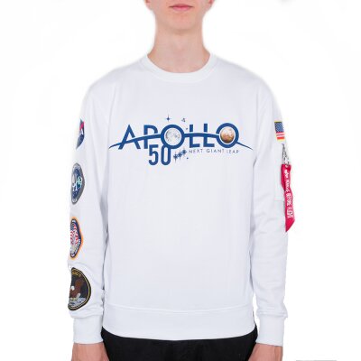 Alpha Industries Herren Sweater Apollo 50 Patch weiß