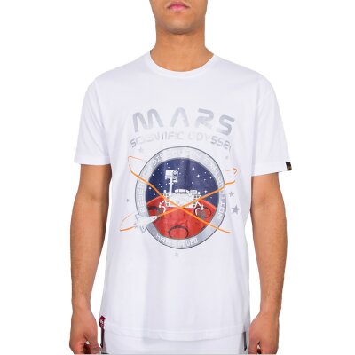 Alpha Industries Herren T-Shirt Mission To Mars weiß