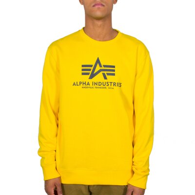 Alpha Industries Herren Sweater Basic Logo empire yellow 3XL