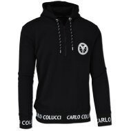 Carlo Colucci Herren Kapuzen-Sweatshirt Basic schwarz