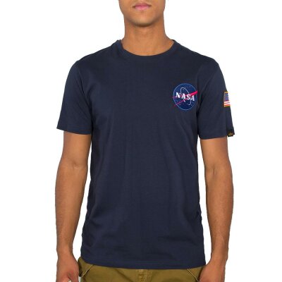Alpha Industries Herren T-Shirt Space Shuttle NASA rep. blue 4XL