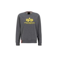 Alpha Industries Herren Sweater Basic Logo charcoal heather L