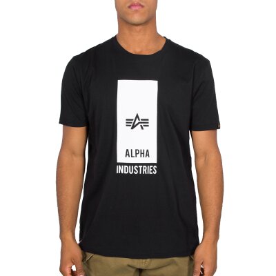 Alpha Industries Herren T-Shirt Block Logo schwarz XL