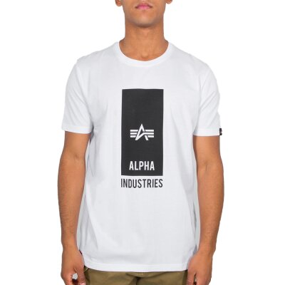 Alpha Industries Herren T-Shirt Block Logo white