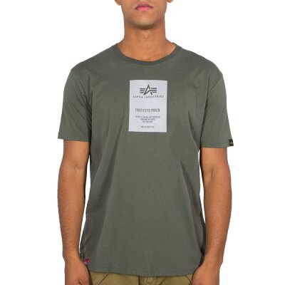 Alpha Industries Herren T-Shirt Reflective Label dark olive