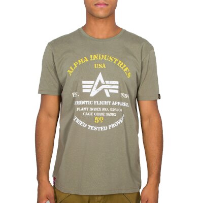 Alpha Industries Herren T-Shirt Authentic Print olive