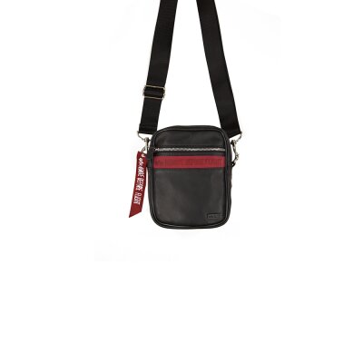 Alpha Industries RBF Leather Messenger Bag black/red