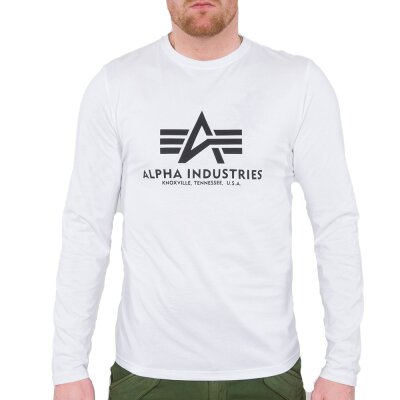 Alpha Industries Herren Longsleeve Basic LS white
