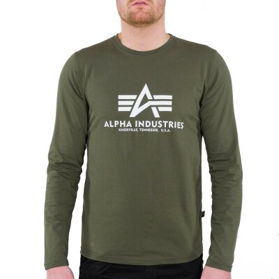 Alpha Industries Herren Longsleeve T-Shirt Basic LS dark olive