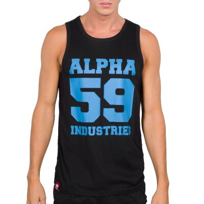 Alpha Industries Herren Tank Top 59 black/neon blue 3XL