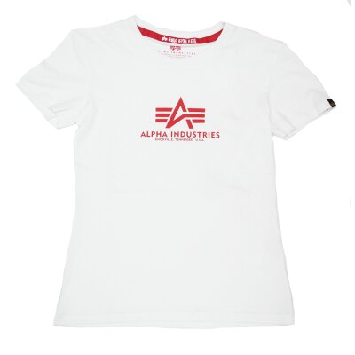 Alpha Industries Damen New Basic T-Shirt white/red