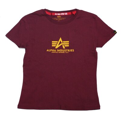 Alpha Industries Damen New Basic T-Shirt burgundy L