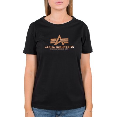 Alpha Industries Damen New Basic T-Shirt black/gold