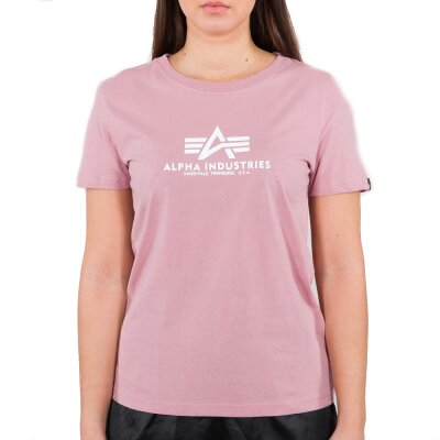 Alpha Industries Damen New Basic T-Shirt silver pink