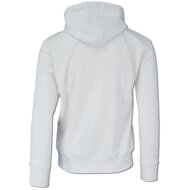 Carlo Colucci Herren Basic Kapuzen-Sweatshirt Small Logo wei&szlig; L