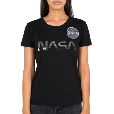 Alpha Industries Damen NASA PM T-Shirt Wmn black/chrome XS
