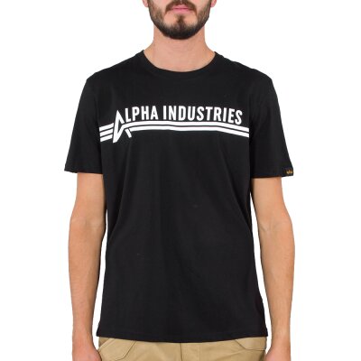 Alpha Industries Herren T-Shirt Schriftzug black/white 3XL