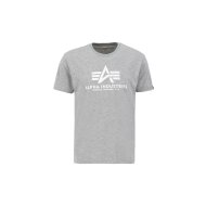 Alpha Industries Herren T-Shirt Basic Logo greyheather/white M