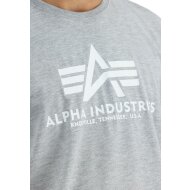 Alpha Industries Herren T-Shirt Basic Logo greyheather/white M