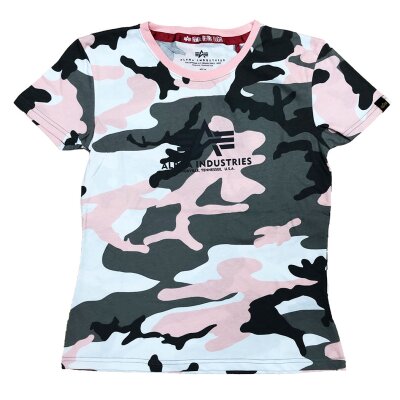 Alpha Industries Damen New Camo Basic T-Shirt Wmn grey pink camo XS