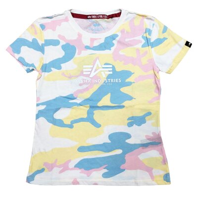 Alpha Industries Damen New Camo Basic T-Shirt Wmn yellow pink camo