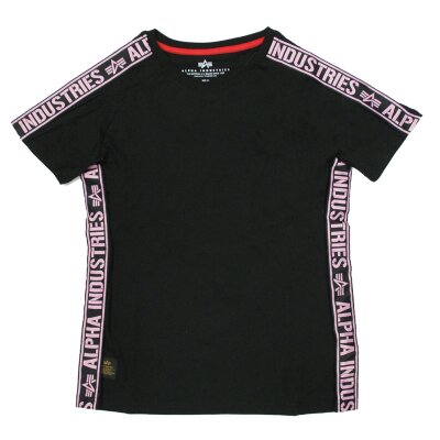 Alpha Industries Damen AI Tape T-Shirt Wmn black/neon pink