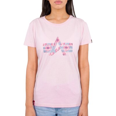 Alpha Industries Damen Flock Flower Print T-Shirt Wmn pastel pink