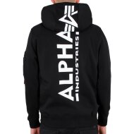 Alpha Industries Herren Zip-Hoodie Back Print black 3XL