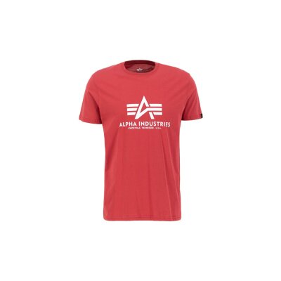 Alpha Industries Herren T-Shirt Basic Logo rbf red M