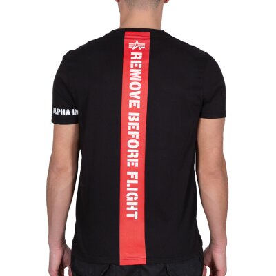 Alpha Industries Herren T-Shirt RBF Back Stripe black