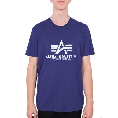 Alpha Industries Herren T-Shirt Basic Logo nautical blue