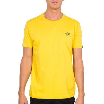 Alpha Industries Herren T-Shirt Basic Small Logo empire yellow