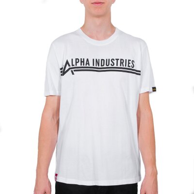Alpha Industries Herren T-Shirt Schriftzug white/black XS