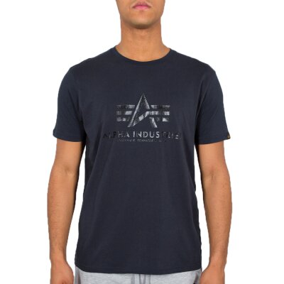 Alpha Industries Herren T-Shirt Vinyl Logo rep.blue