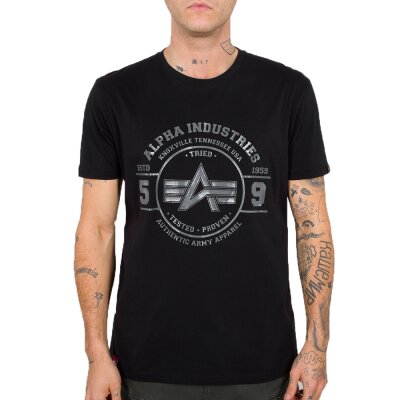 Alpha Industries Herren T-Shirt Authentic Vinyl schwarz