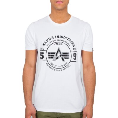 Alpha Industries Herren T-Shirt Authentic Vinyl weiß