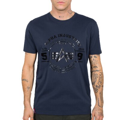 Alpha Industries Herren T-Shirt Authentic Vinyl new navy