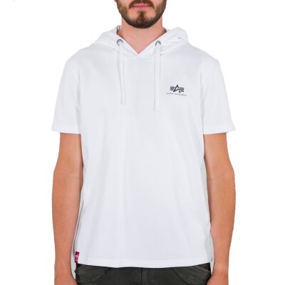 Alpha Industries Herren T-Shirt Basic Small Logo Hooded white