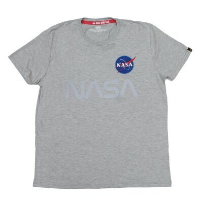 Alpha Industries Herren T-Shirt NASA Reflective grey heather