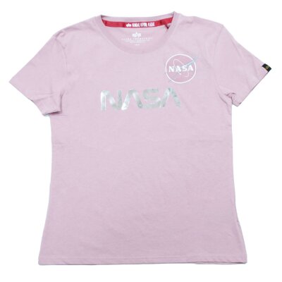 Alpha Industries Damen T-Shirt NASA PM Wmn silver pink /chrome