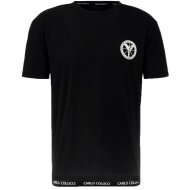 Carlo Colucci Herren T-Shirt Basic Logo schwarz