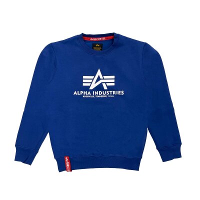 Alpha Industries Herren Sweater Basic Logo NASA blue M